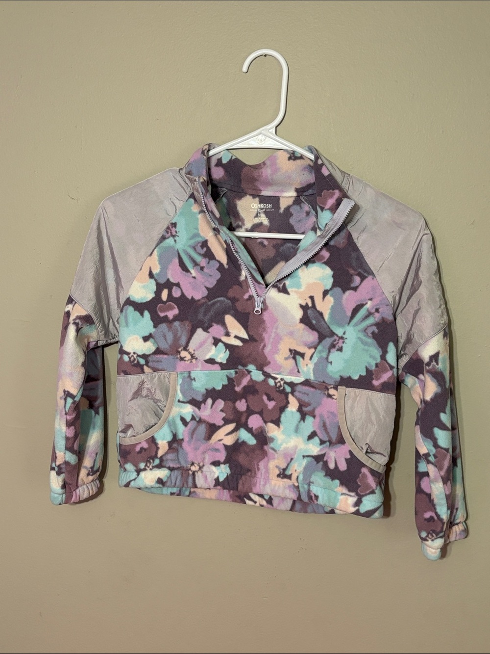 OshKosh Fleece Pullover - Purple, Lavender & Cream Camouflage